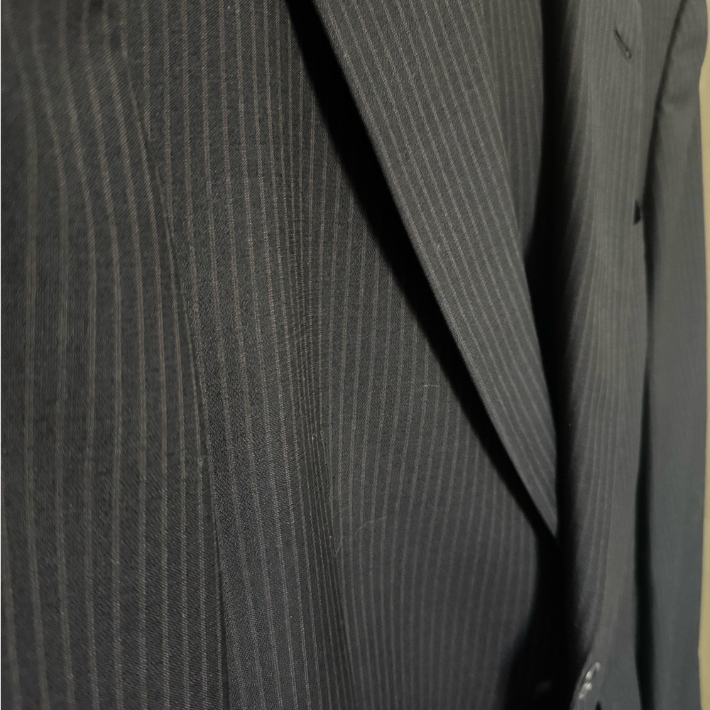 Men's Black Pinstripe Blazer